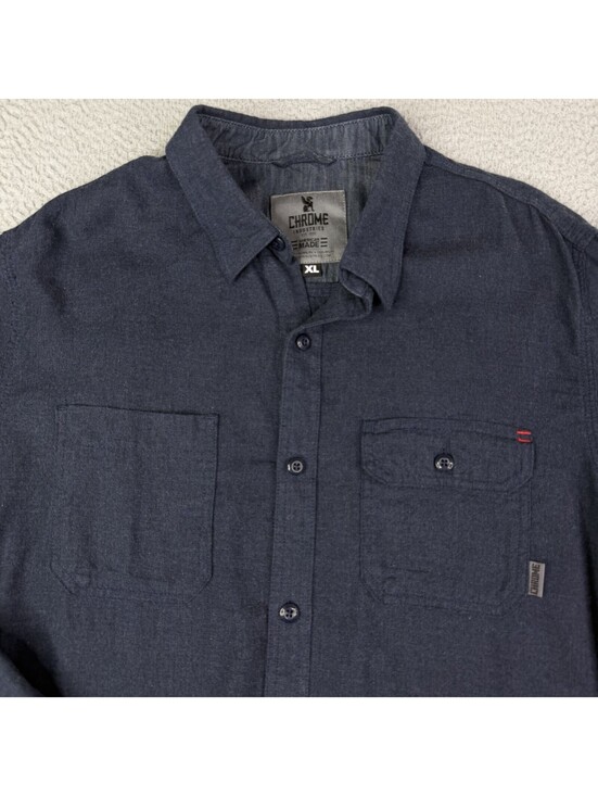 Chrome Other - Chrome Industries Long Sleeve Shirt Mens XL Blue Flannel Lightweight Button Up